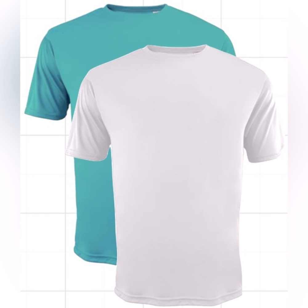Bundle “2” A4 cooling performance t-shirts blue teal 3XL DIY short‎ sleeve